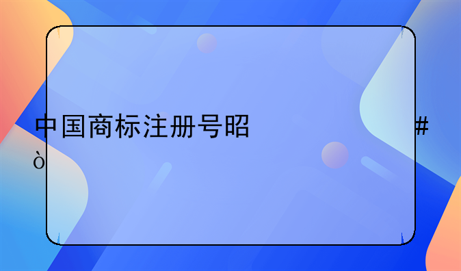 中国商标注册号是什么？