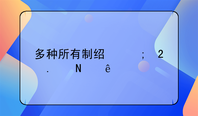 多种所有制经济包括哪些