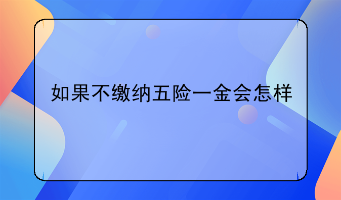 如果不缴纳五险一金会怎样