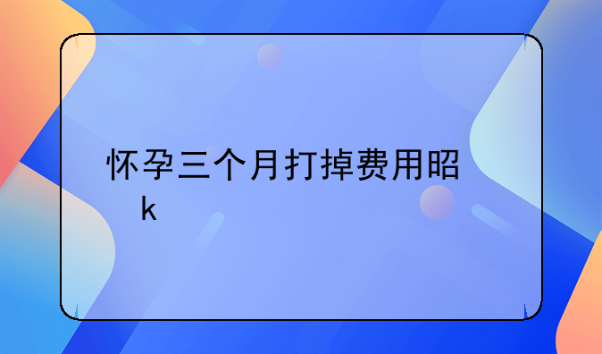 怀孕三个月打掉费用是多少