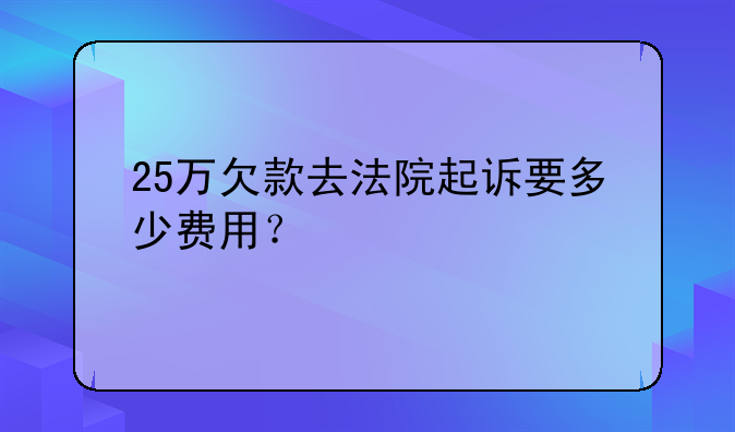 25万欠款去法院起诉要多少费用？