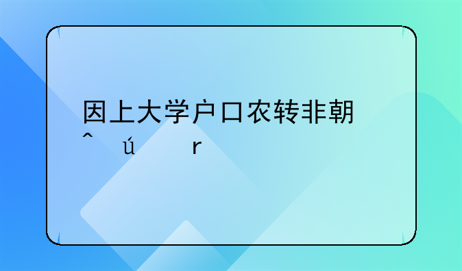 因上大学户口农转非期间征地补偿