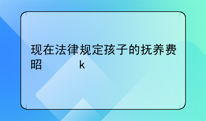 现在法律规定孩子的抚养费是多少