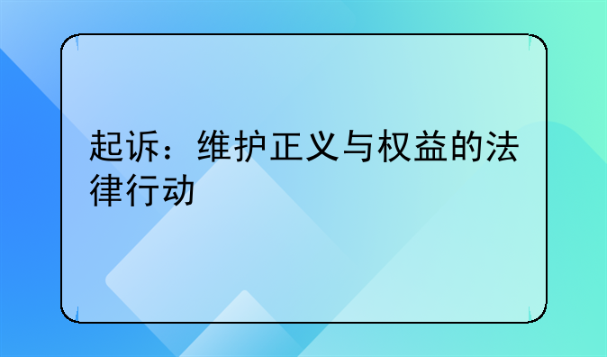 起诉：维护正义与权益的法律行动