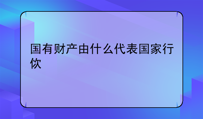 国有财产由什么代表国家行使所有权