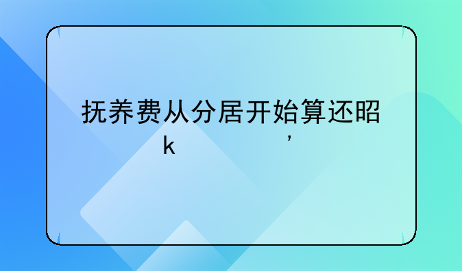 抚养费从分居开始算还是离婚起诉算