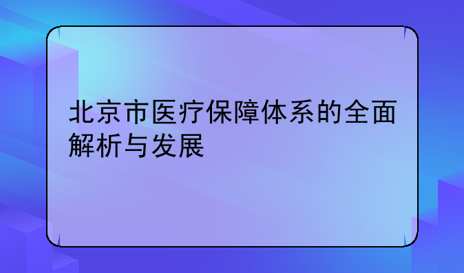 北京市医疗保障体系的全面解析与发展