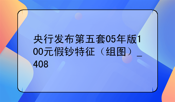 央行发布第五套05年版100元假钞特征（组图）_408