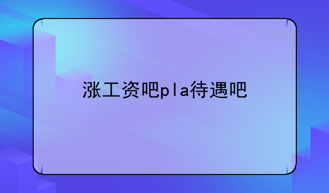 涨工资吧pla待遇吧